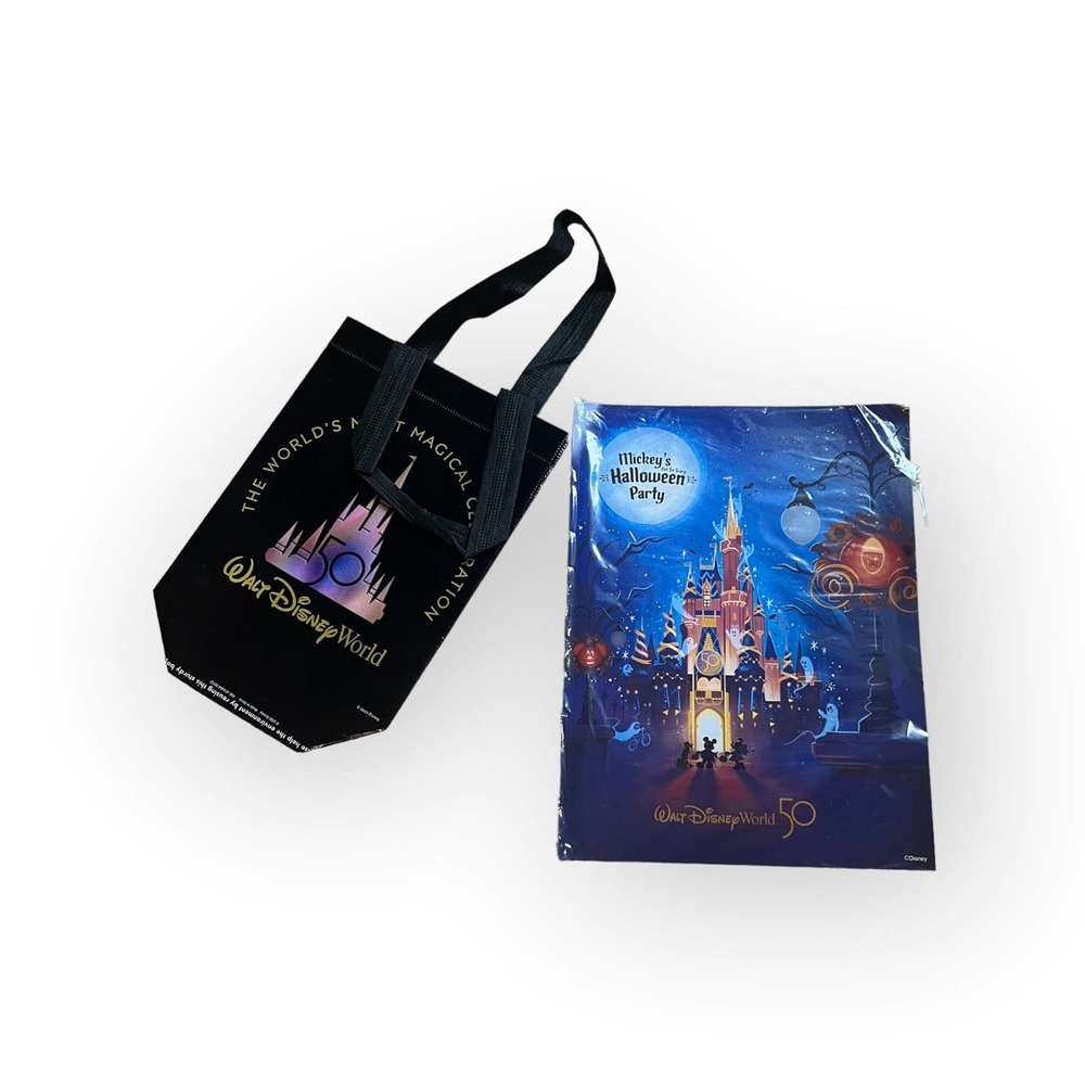 Walt Disney world 50th anniversary mickeys not so scary print and treat bag
